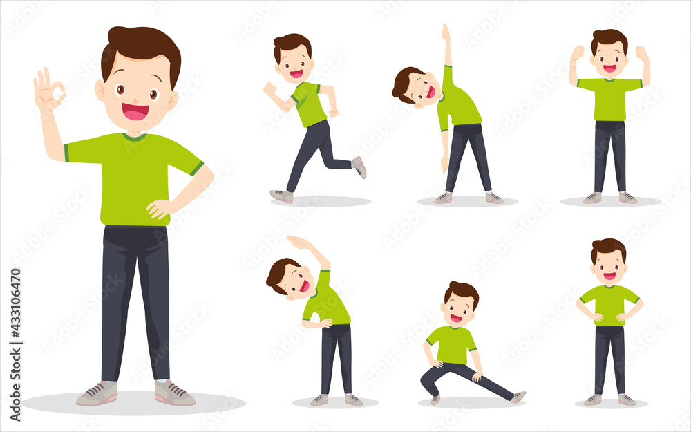 bundle set of smart man on exercise various actions bundle set of smart man on exercise various actions