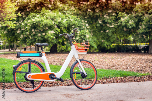 electric bicycle for rent for urban rides in the park