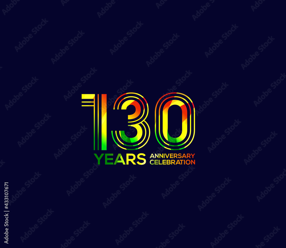 Mixed colors, Festivals 130 Year Anniversary, Party Events, Company Based, Banners, Posters, Card Material, for - obrazy, fototapety, plakaty 