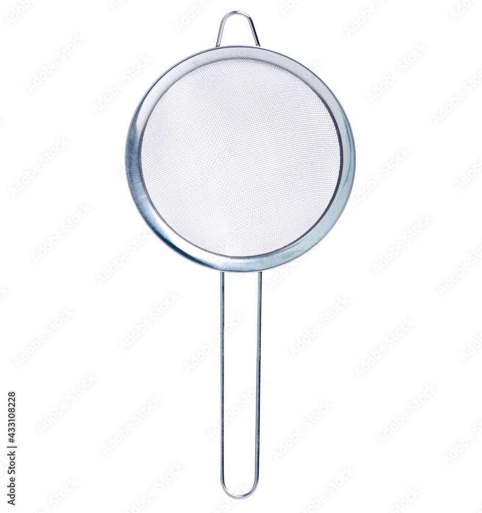 Metal kitchen sieve on white background isolation Metal kitchen sieve on white background isolation