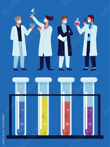 medical staff test tubes