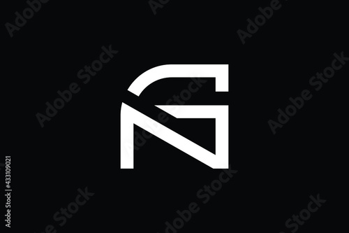 NG logo letter design on luxury background. GN logo monogram initials letter concept. NG icon logo design. GN elegant and Professional letter icon design on black background. N G GN NG photo