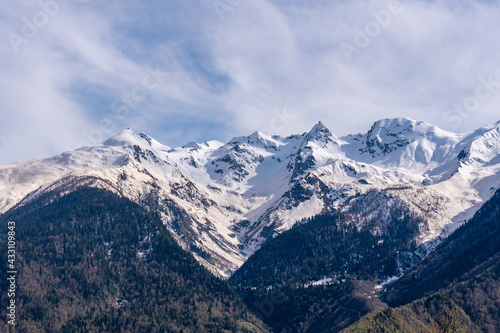 Beautiful views of the Svaneti mountains, the high-mountainous region of Georgia © k_samurkas