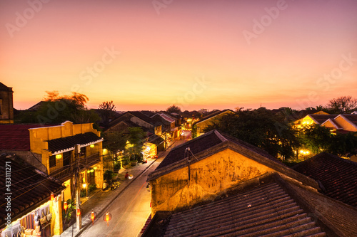 Aerial View of Hoi An at Sunset  Vietnam 
