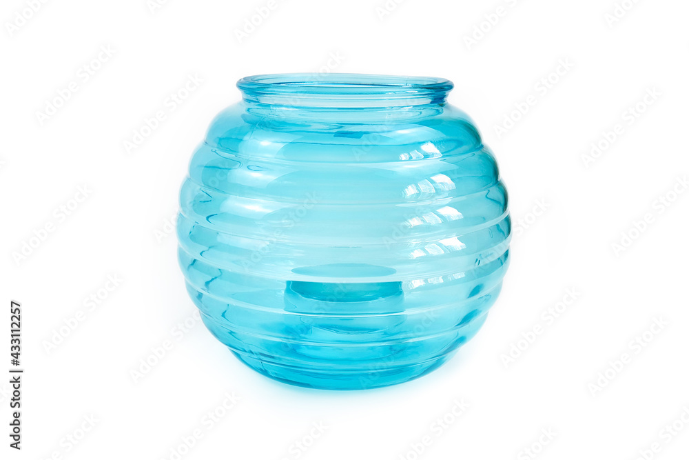 Turquoise round vase and candlestick isolated on white background. Turquoise round vase and candlestick isolated on white background.
