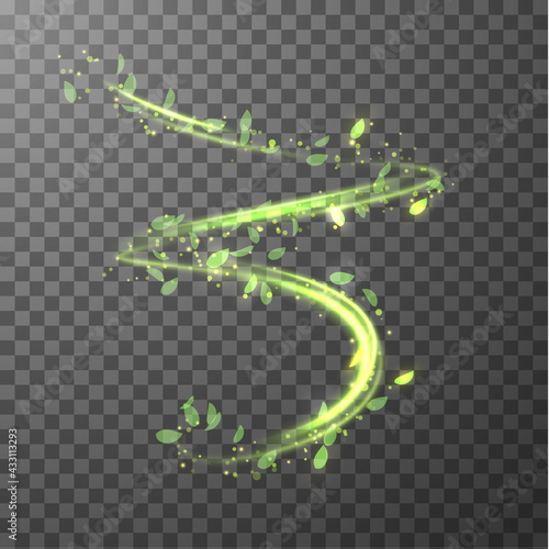 Green shiny lines vector effect background. EPS10