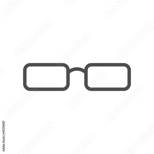 Classic eyeglasses icon or spectacle frame silhouette