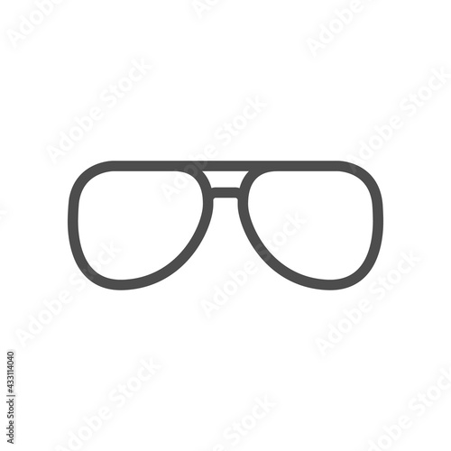 Aviator eyeglasses glyph icon or sunglasses symbol