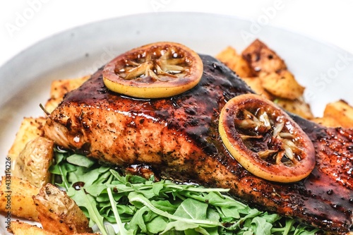 Salmon with Honey Lemon Glaze