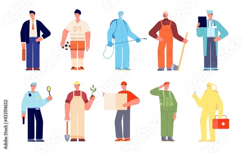 People diverse occupation. Modern business group, office worker and professionals. Friendly employee, isolated different person team utter vector set