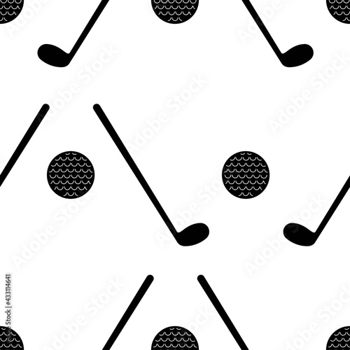 Seamless patterns. Golf isolated on white background.