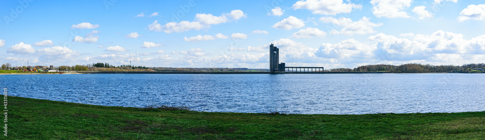 Panorama of the eau d'heure dam