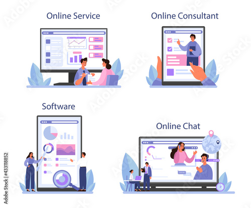 Consulting online service or platform set. Research and recommendation.