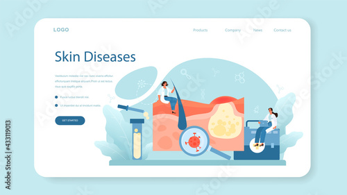 Dermatologist web banner or landing page. Dermatology specialist