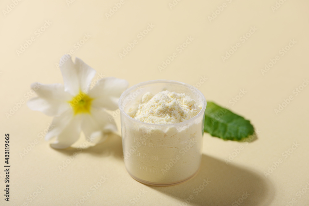 Dried Royal jelly powder on light background. Dried Royal jelly powder on light background.
