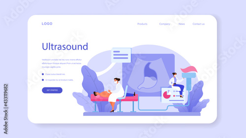 Gastroenterology doctor web banner or landing page. Idea of health care
