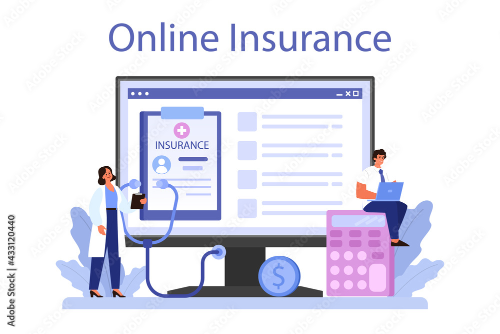 Health insurance online service or platform. Idea of security Health insurance online service or platform. Idea of security