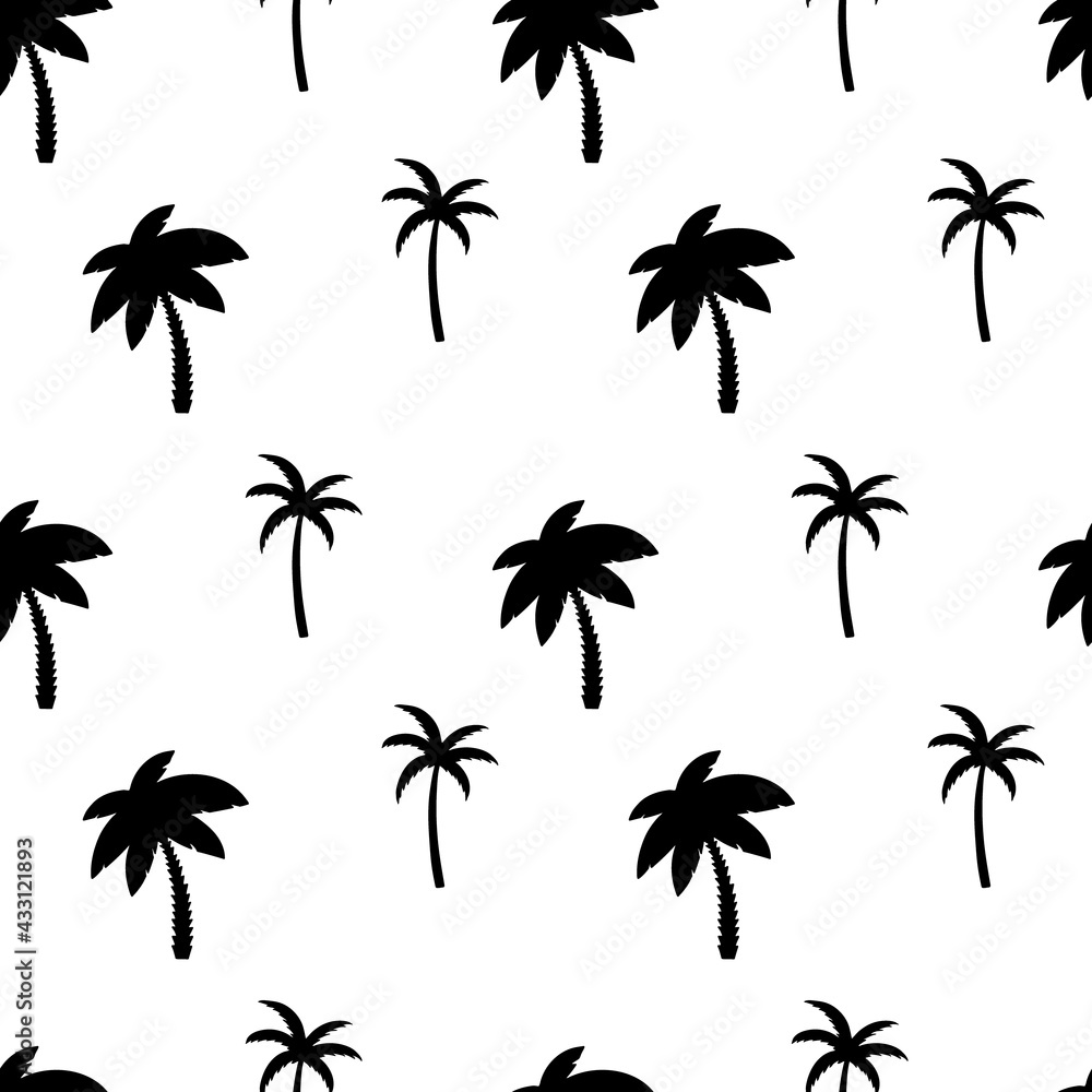 Naklejka premium Seamless pattern with palm trees.