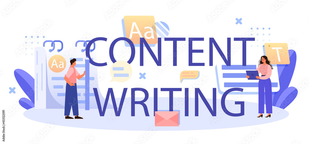 Content writing typographic header. Professional speaker or journalist Content writing typographic header. Professional speaker or journalist
