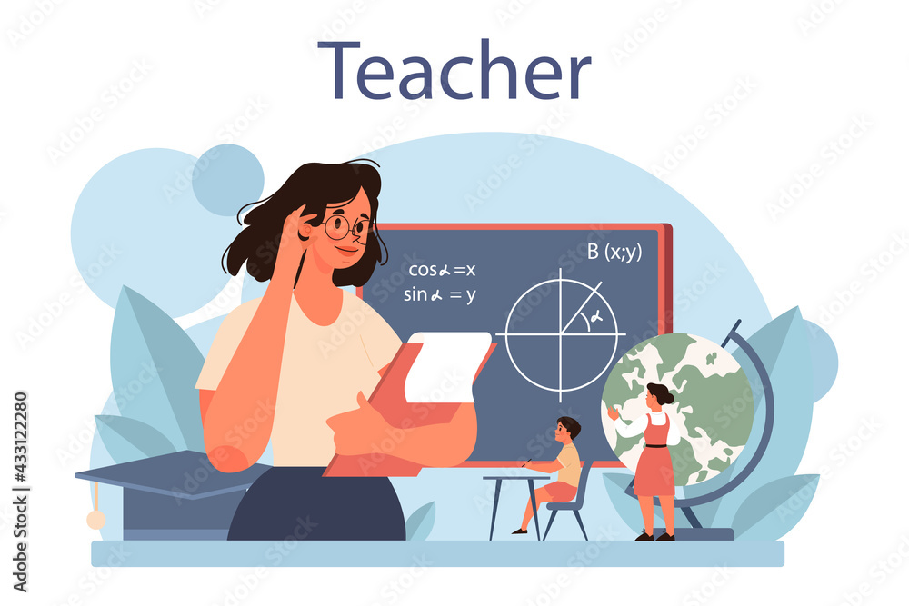 Teacher concept. Profesor standing in front of the blackboard. Teacher concept. Profesor standing in front of the blackboard.