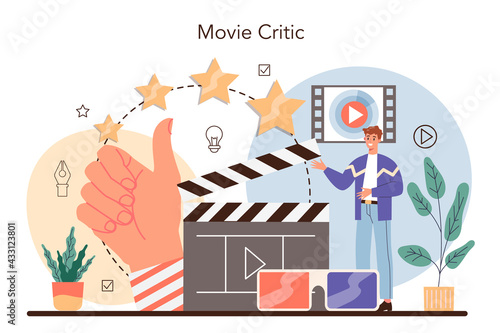 Professional critic concept. Journalist making review and ranking food
