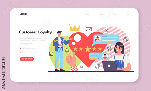 Customer loyalty web banner or landing page. Marketing program