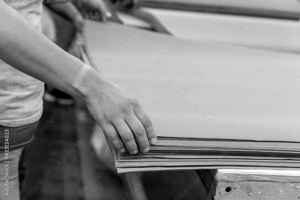 Obraz premium Printing processes industry. Black and white