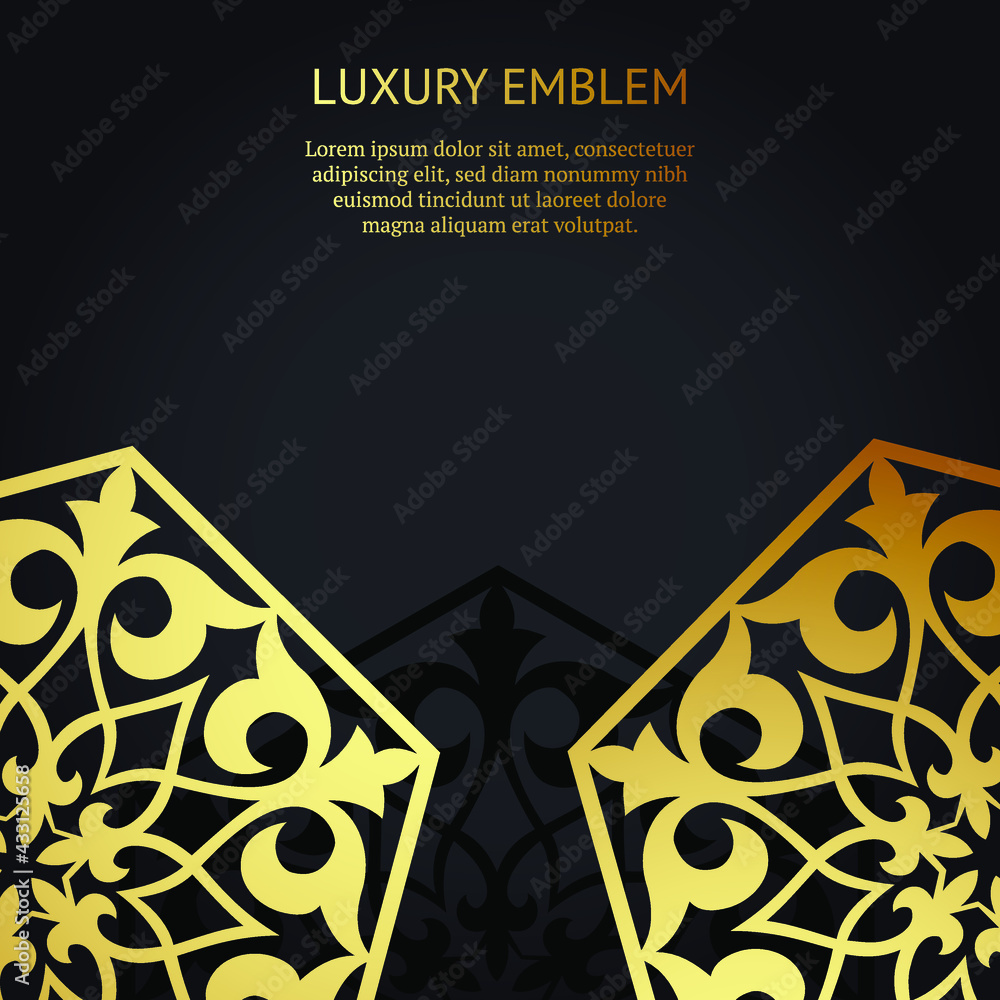 Fototapeta premium Vector luxury islamic floral mandala background. Can be used for jewelry, beauty and fashion industry. Great for logo, monogram, invitation, flyer, menu, brochure, postcard, background. Asian ornament