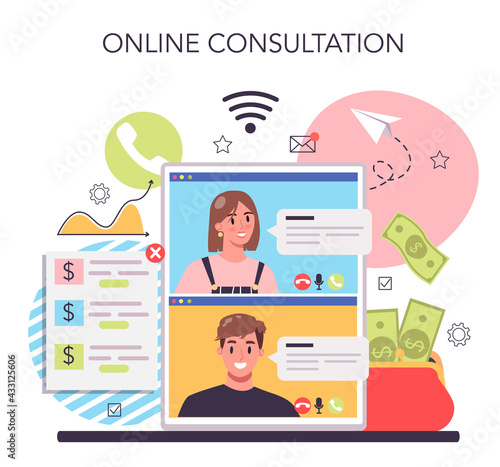 Making money online service or platform. Idea of business development