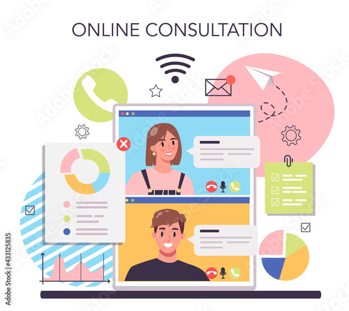 Process optimization online service or platform. Idea of business