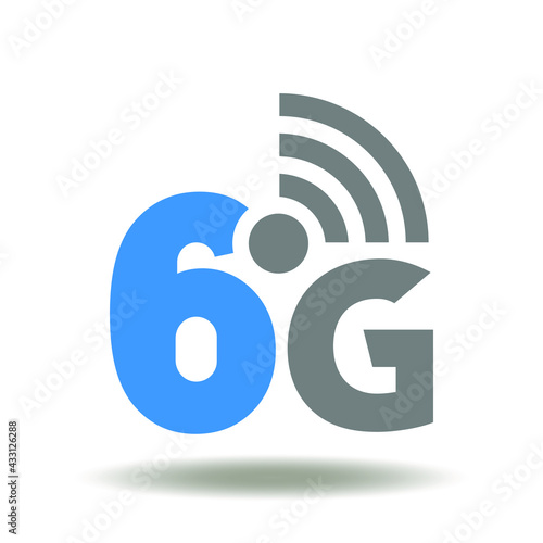 6G wireless communication technology vector illustration. 6 generation internet network connection logo.
