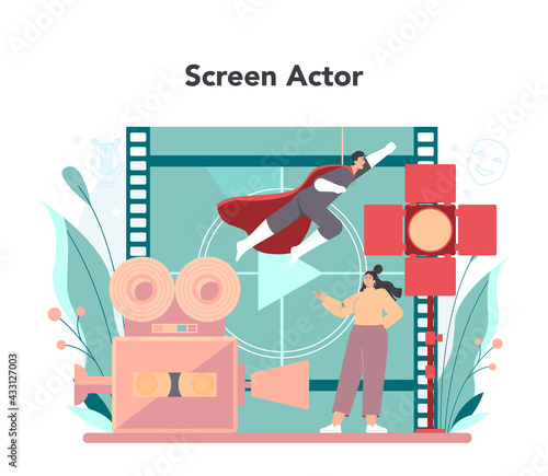 Actor and actress concept. Movie production cast member.