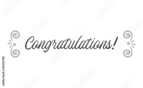 Congratulations lettering,. Calligraphic style typo design.