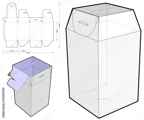 Gift Box and Die-cut Pattern. The .eps file is full scale and fully functional. Prepared for real cardboard production.