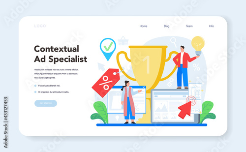 Contextual advertsing and targeting web banner or landing page