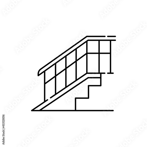 Wheelchair ramp color line icon. Disability. Isolated vector element.