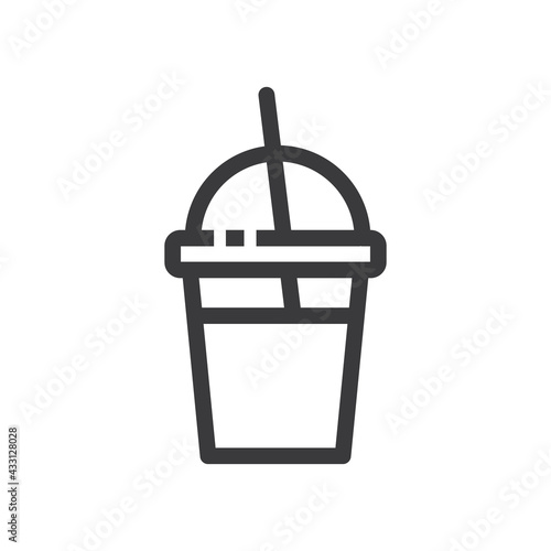 Smoothie or cup of juice, vector, icon.