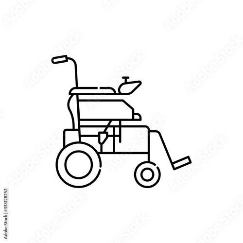 Manual wheelchair color line icon. Disability. Isolated vector element.