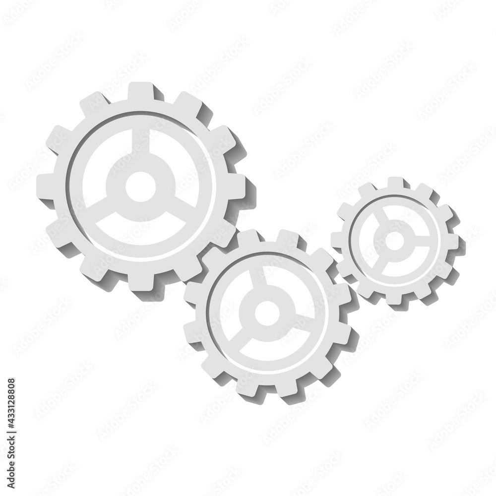 Metal gears. Factory gears vector icon. Mechanical gear. The image of the gear. Machine gear. Cogwheel gear Metal gears. Factory gears vector icon. Mechanical gear. The image of the gear. Machine gear. Cogwheel gear