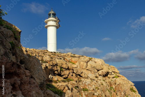 Lighthouse in cape Barbaria in Formentera (Spain)