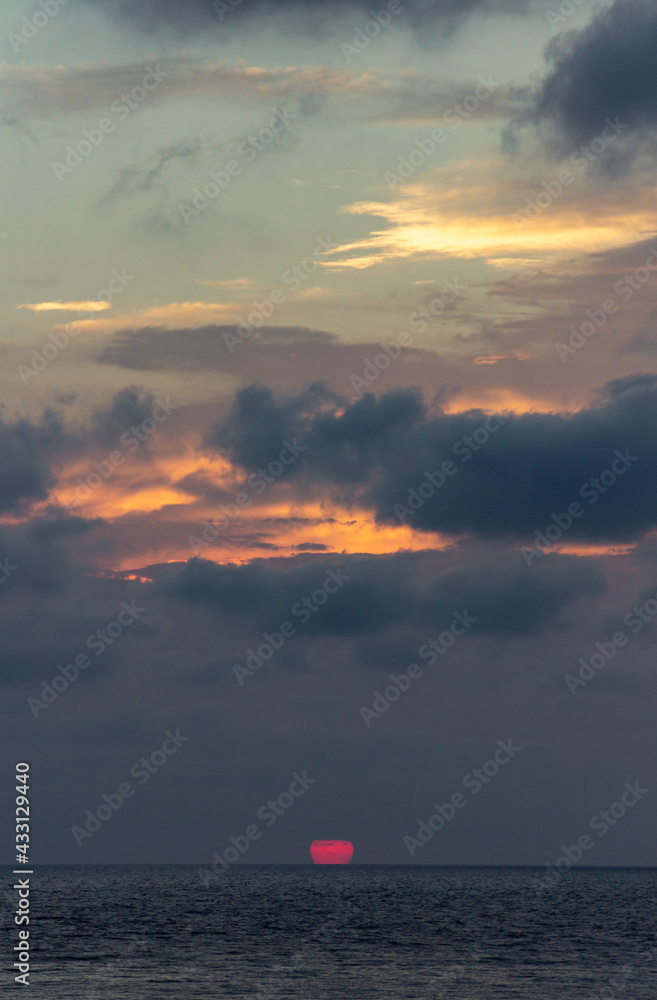 Sunset from Saona beach in Formentera (Spain)