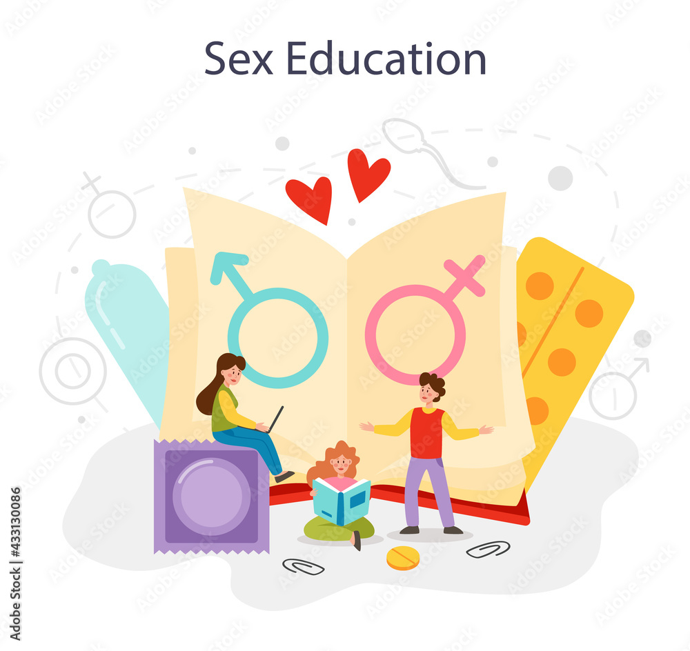 Sexual education concept. Sexual health lesson for young people. Sexual education concept. Sexual health lesson for young people.