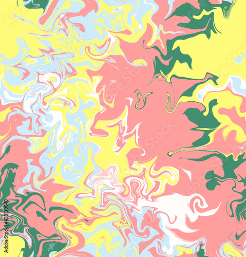 Liquid effect vector illustration seamless repeat pattern. Abstract Marbleized All Over Surface Print.