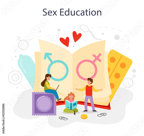 Sexual education concept. Sexual health lesson for young people.
