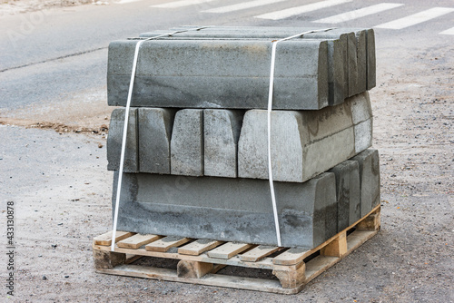 Border stones on the pallet. photo