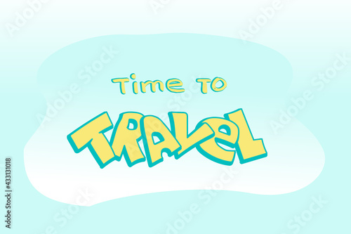time to travel banner in yellow and blue colors 3d lettering grotesk 