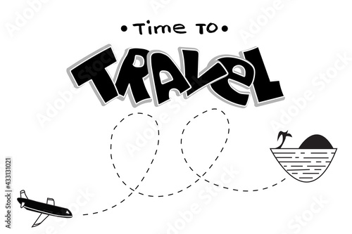 time to travel black and white banner 