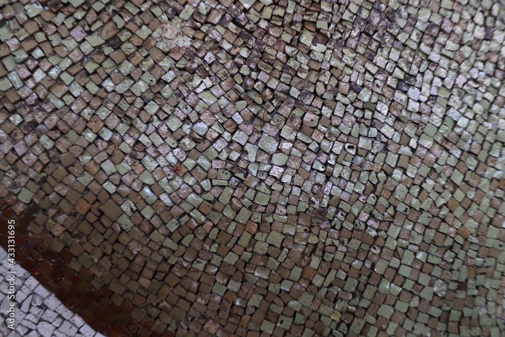 Fototapeta premium mosaic mosaics bricks wall floor texture surface backdrop