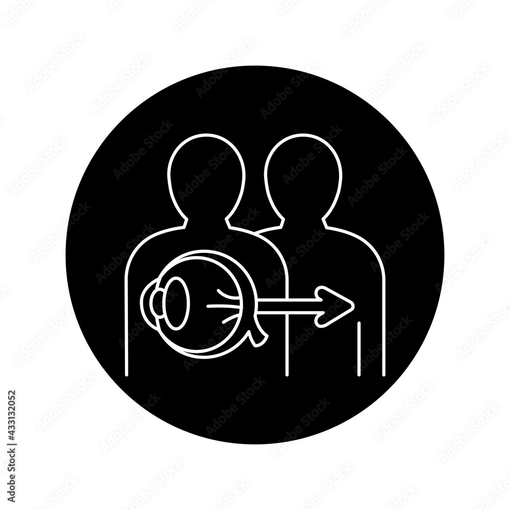 Eye transplant color line icon. Eating show. Autonomous sensory meridian response, sound waves as a symbol of enjoying sounds. Editable stroke. Eye transplant color line icon. Eating show. Autonomous sensory meridian response, sound waves as a symbol of enjoying sounds. Editable stroke.