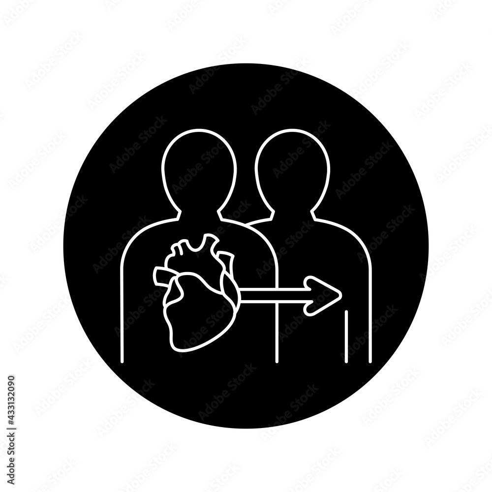 Heart transplant color line icon. Eating show. Autonomous sensory meridian response, sound waves as a symbol of enjoying sounds. Editable stroke. Heart transplant color line icon. Eating show. Autonomous sensory meridian response, sound waves as a symbol of enjoying sounds. Editable stroke.
